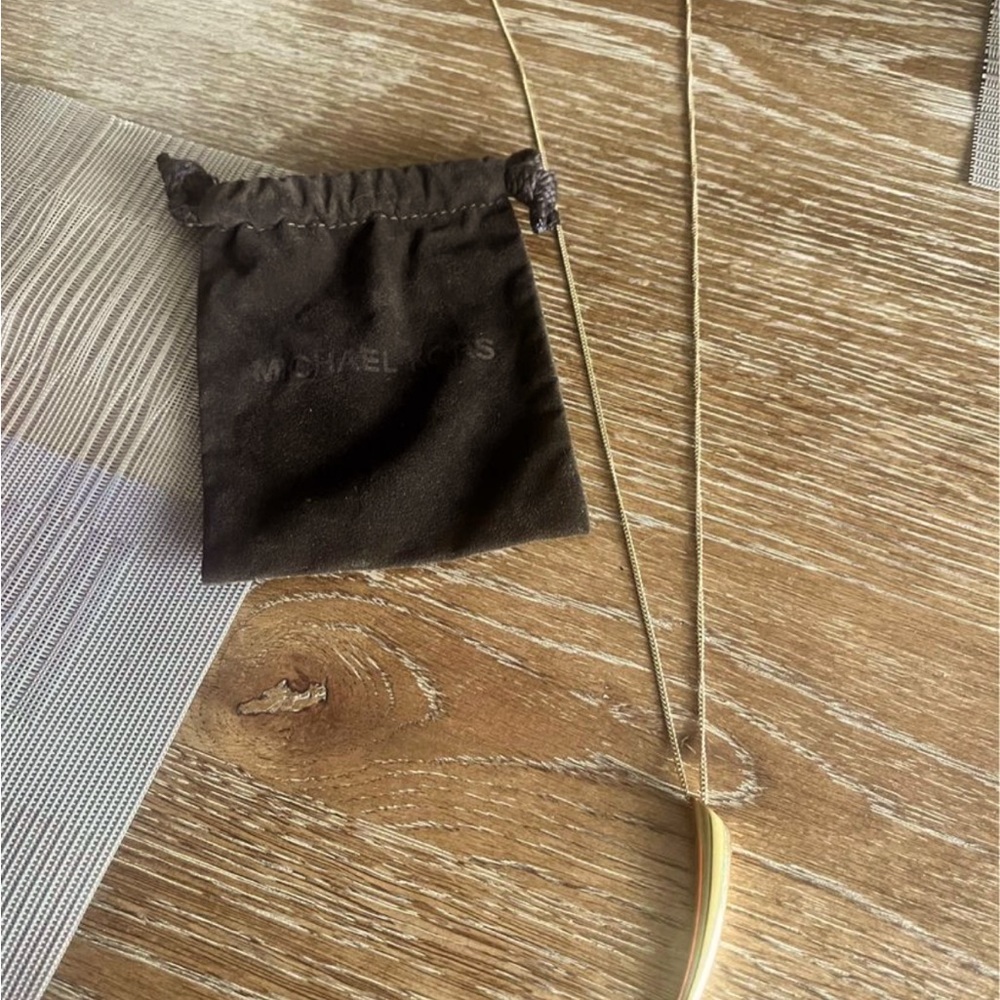 Michael Kors Gold tone horn necklace
